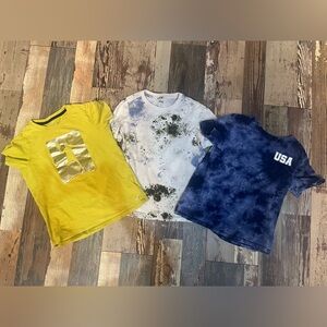 DSG Kids Short-Sleeve Tee Trio - Yellow, White, Navy Tie-Dye